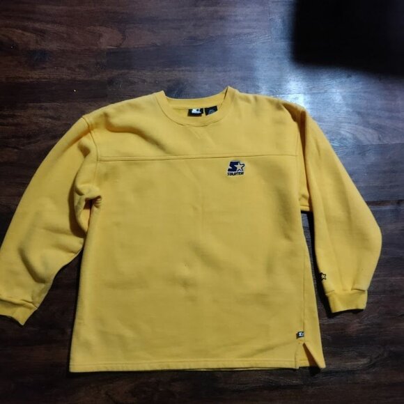 Starter Men's Cozy Stylish Yellow Crewneck Pullover Sweatshirt Size Large - Picture 2 of 10